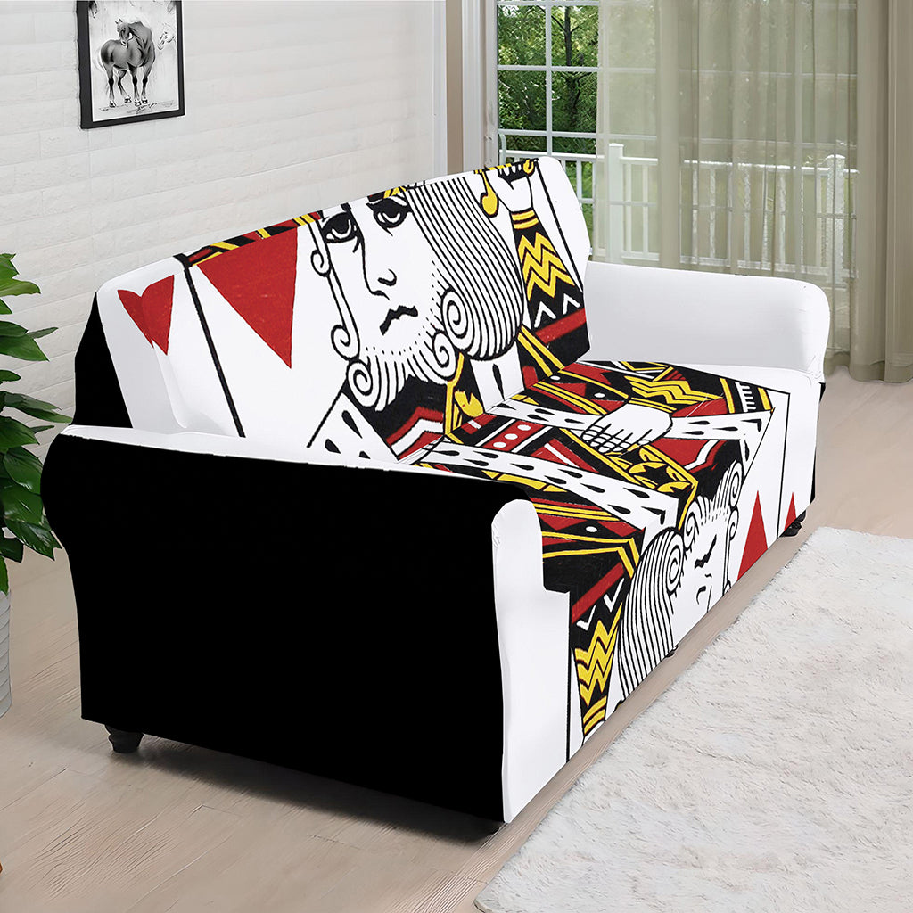 King Of Hearts Playing Card Print Sofa Cover