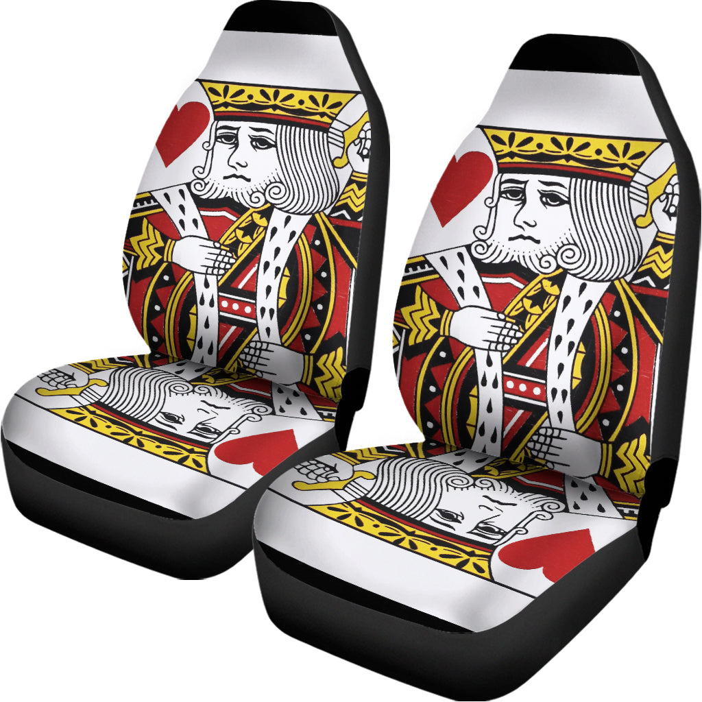 King Of Hearts Playing Card Print Universal Fit Car Seat Covers