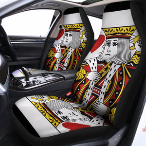 King Of Hearts Playing Card Print Universal Fit Car Seat Covers