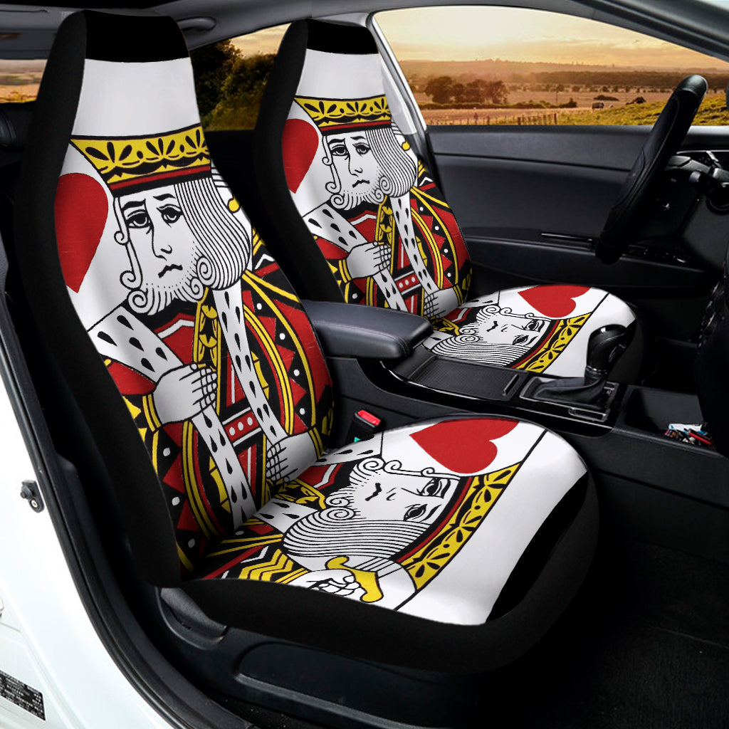 King Of Hearts Playing Card Print Universal Fit Car Seat Covers