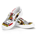 King Of Hearts Playing Card Print White Slip On Sneakers