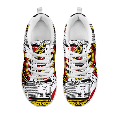 King Of Hearts Playing Card Print White Sneakers