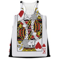 King Of Hearts Playing Card Print Women's Racerback Tank Top