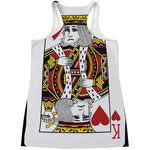 King Of Hearts Playing Card Print Women's Racerback Tank Top