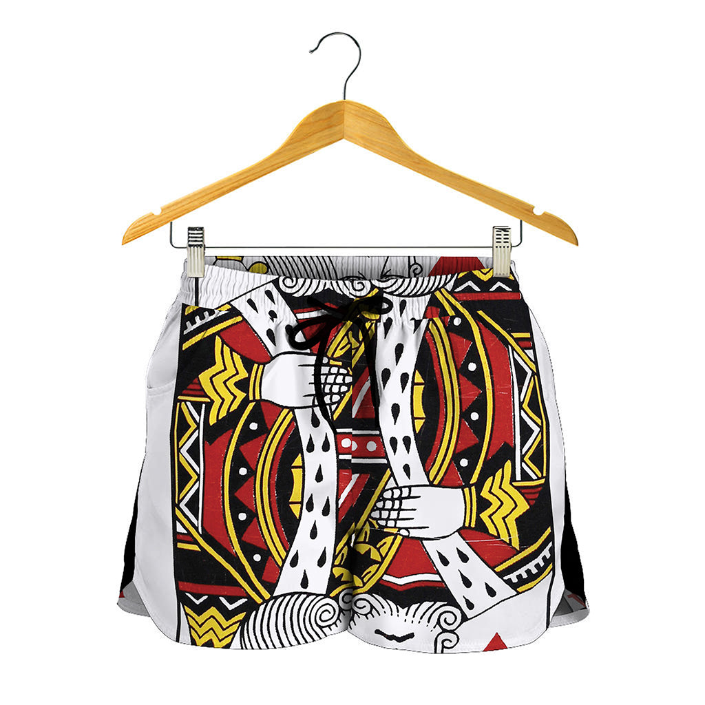 King Of Hearts Playing Card Print Women's Shorts