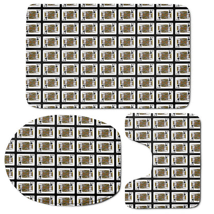 King Of Spades Playing Card Pattern Print 3 Piece Bath Mat Set