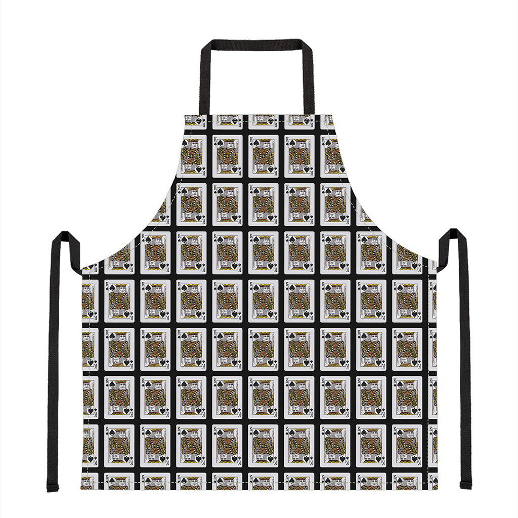 King Of Spades Playing Card Pattern Print Apron