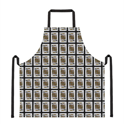 King Of Spades Playing Card Pattern Print Apron