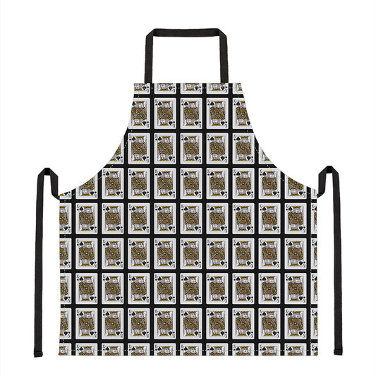 King Of Spades Playing Card Pattern Print Apron