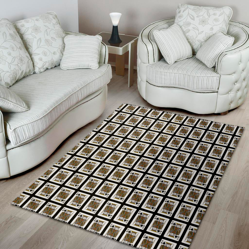 King Of Spades Playing Card Pattern Print Area Rug