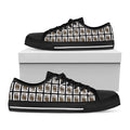 King Of Spades Pattern Print Black Low Top Sneakers