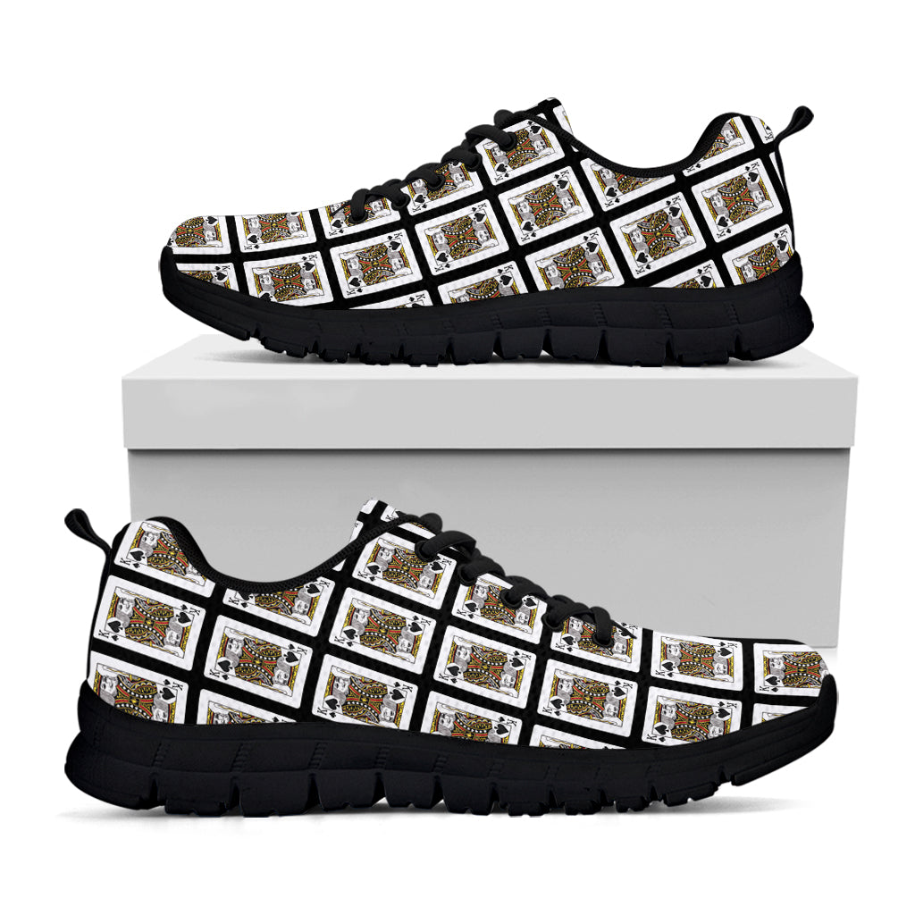 King Of Spades Playing Card Pattern Print Black Sneakers