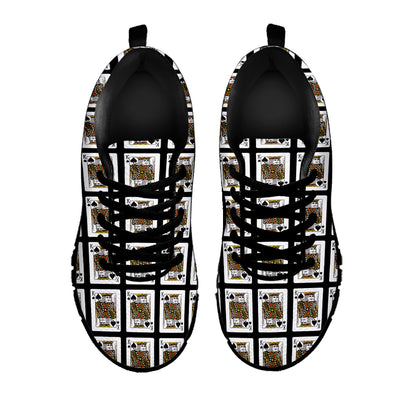 King Of Spades Playing Card Pattern Print Black Sneakers