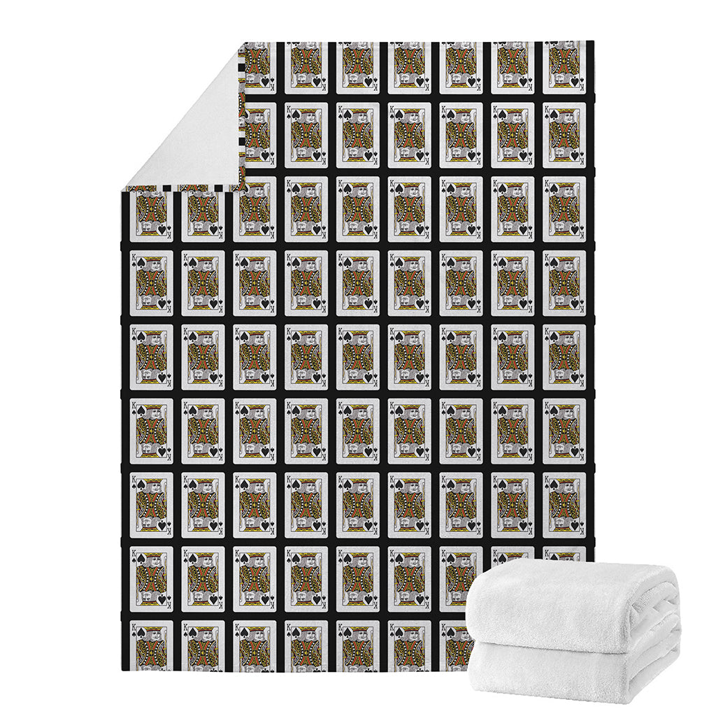 King Of Spades Playing Card Pattern Print Blanket
