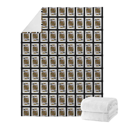 King Of Spades Playing Card Pattern Print Blanket
