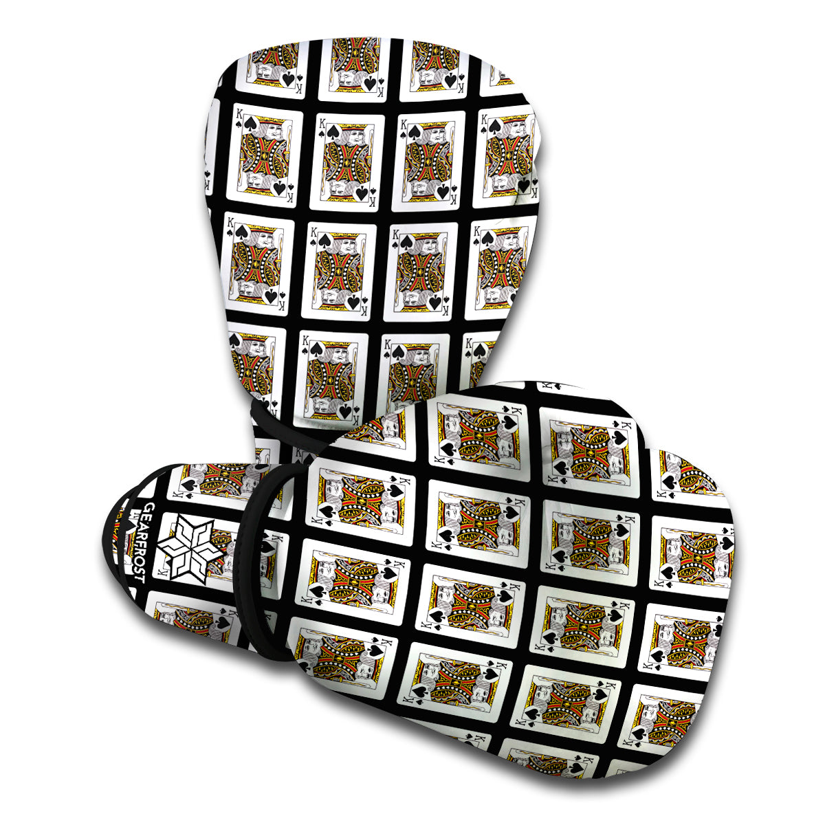 King Of Spades Playing Card Pattern Print Boxing Gloves