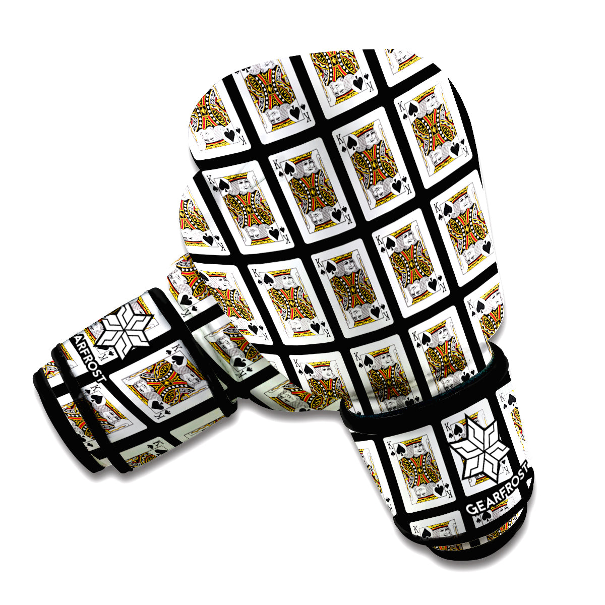 King Of Spades Playing Card Pattern Print Boxing Gloves