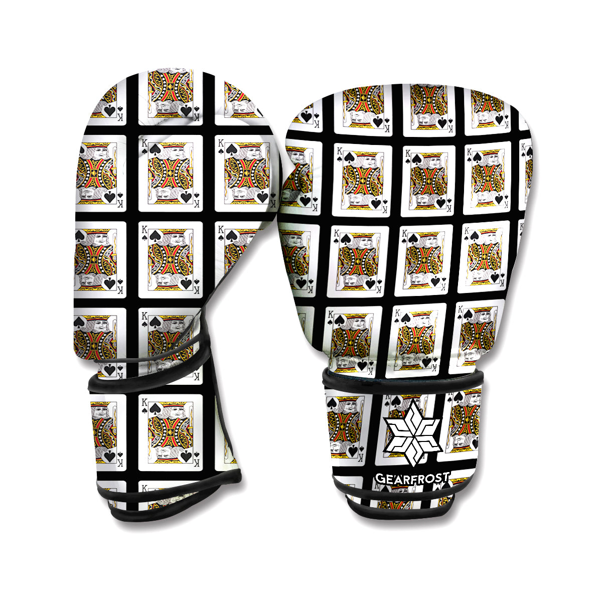 King Of Spades Playing Card Pattern Print Boxing Gloves