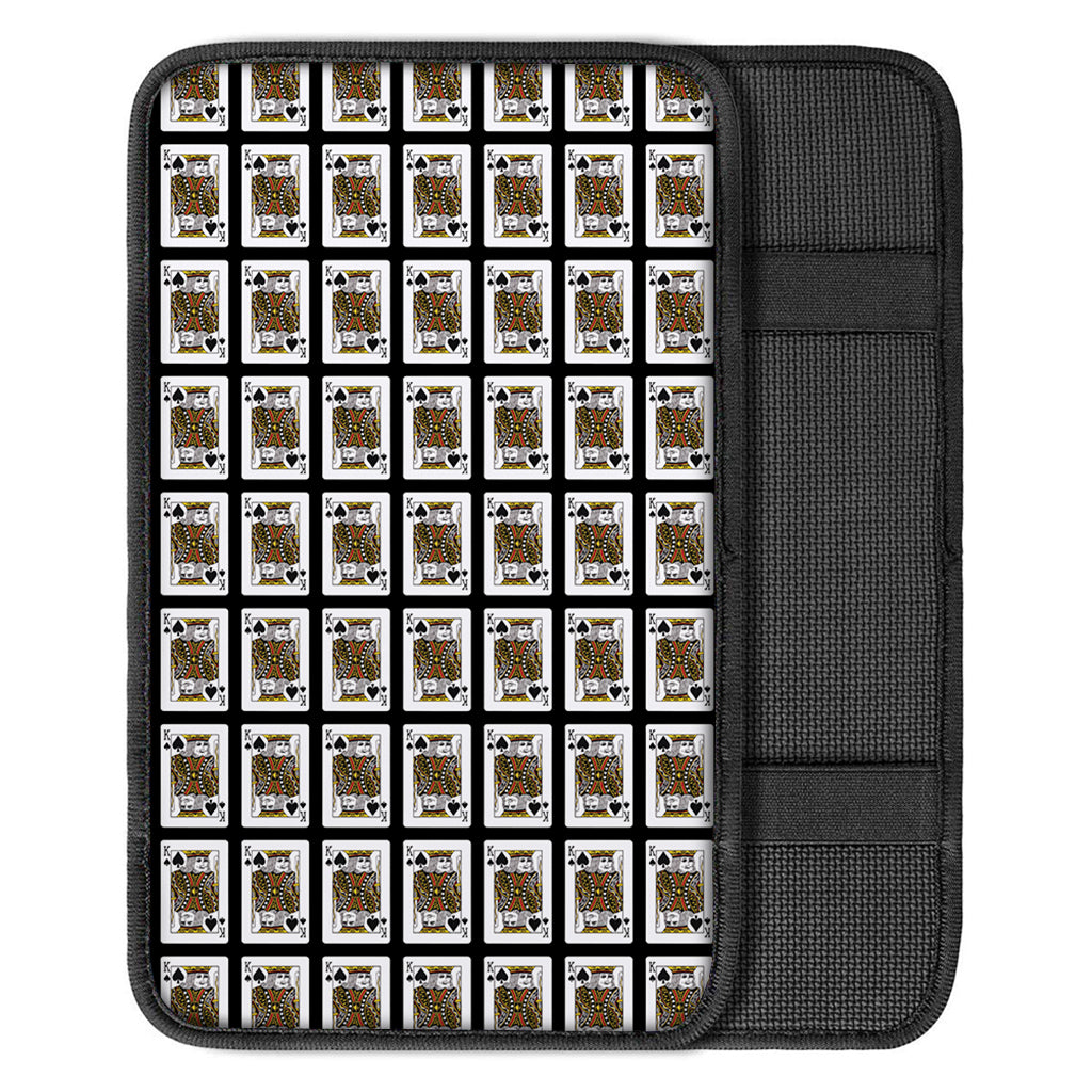 King Of Spades Playing Card Pattern Print Car Center Console Cover