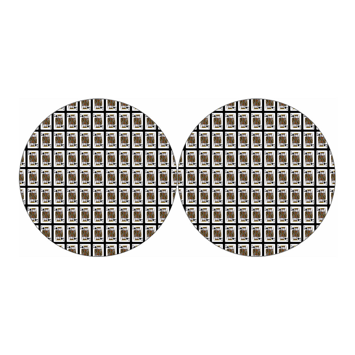 King Of Spades Playing Card Pattern Print Car Coasters