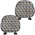 King Of Spades Pattern Print Car Headrest Covers