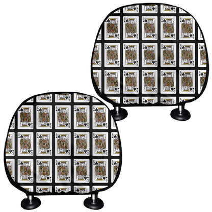 King Of Spades Playing Card Pattern Print Car Headrest Covers