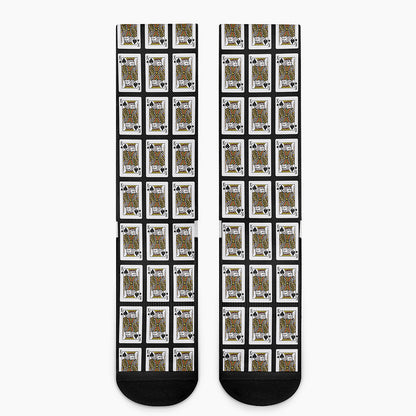 King Of Spades Playing Card Pattern Print Crew Socks