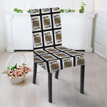 King Of Spades Playing Card Pattern Print Dining Chair Slipcover