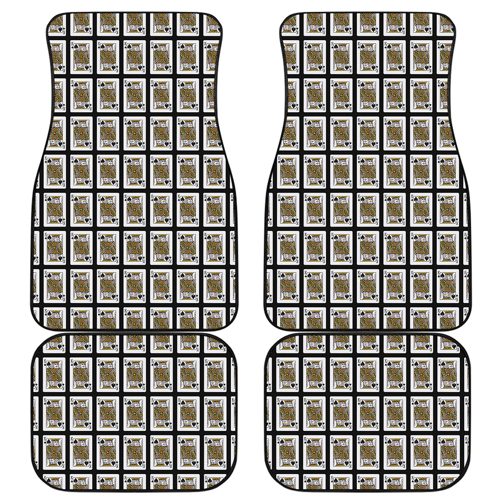 King Of Spades Playing Card Pattern Print Front and Back Car Floor Mats