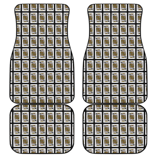 King Of Spades Playing Card Pattern Print Front and Back Car Floor Mats