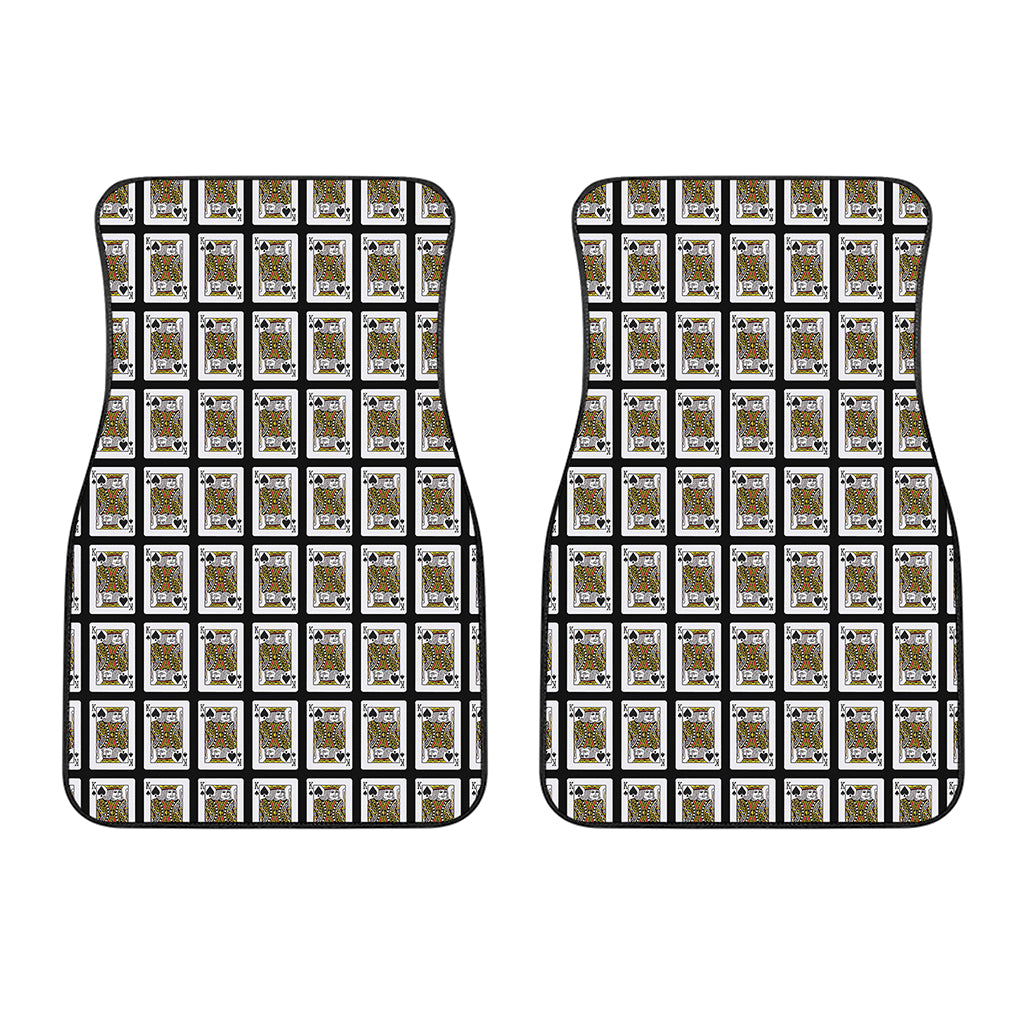King Of Spades Playing Card Pattern Print Front Car Floor Mats