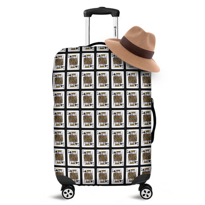 King Of Spades Playing Card Pattern Print Luggage Cover