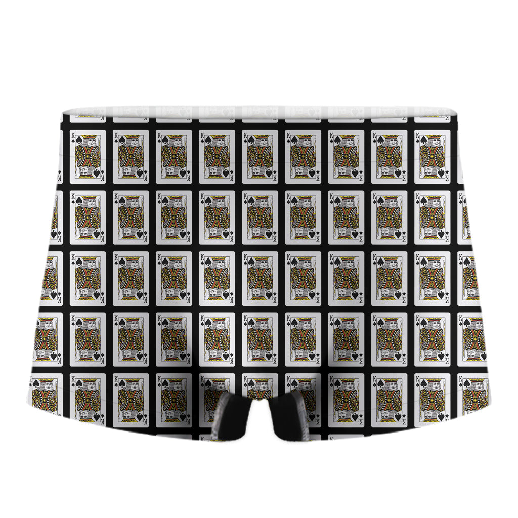King Of Spades Playing Card Pattern Print Men's Boxer Briefs