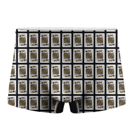 King Of Spades Playing Card Pattern Print Men's Boxer Briefs