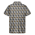King Of Spades Playing Card Pattern Print Men's Short Sleeve Shirt