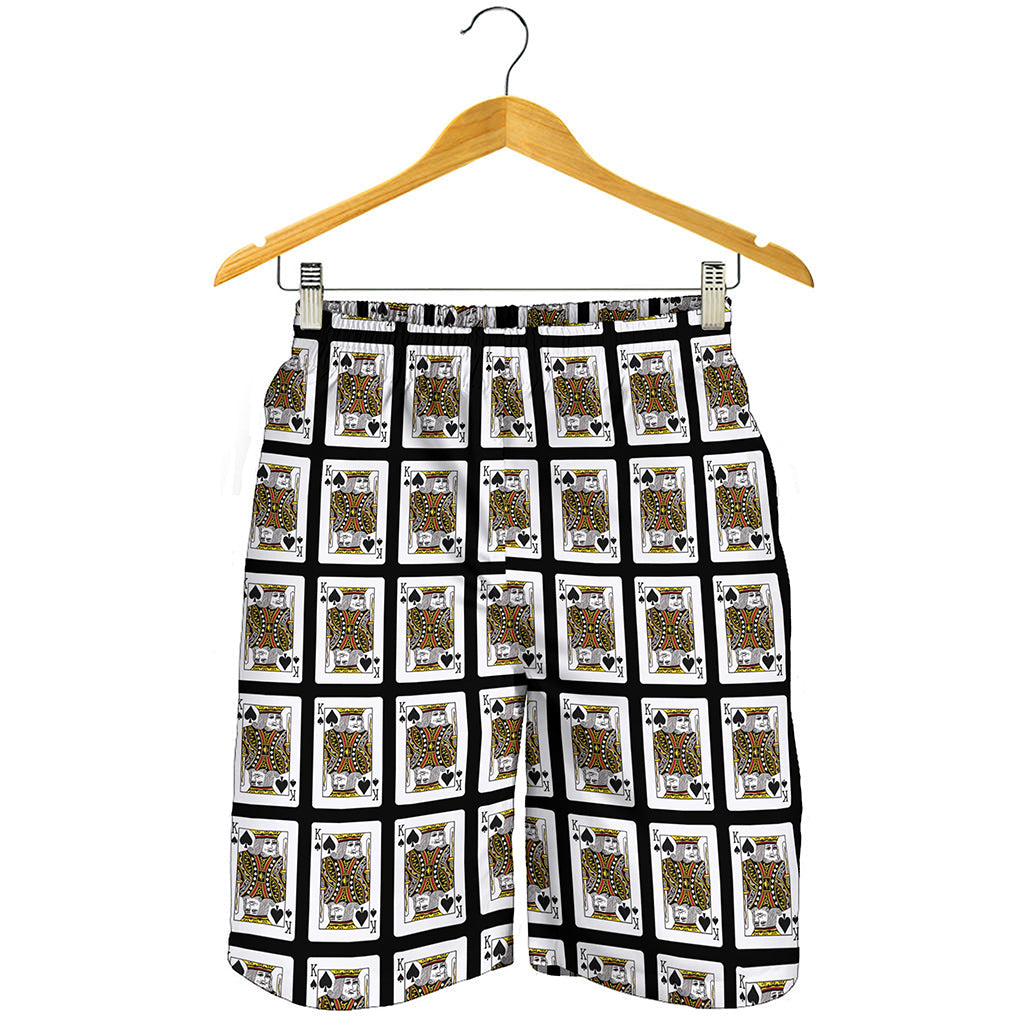 King Of Spades Playing Card Pattern Print Men's Shorts