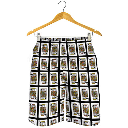 King Of Spades Playing Card Pattern Print Men's Shorts