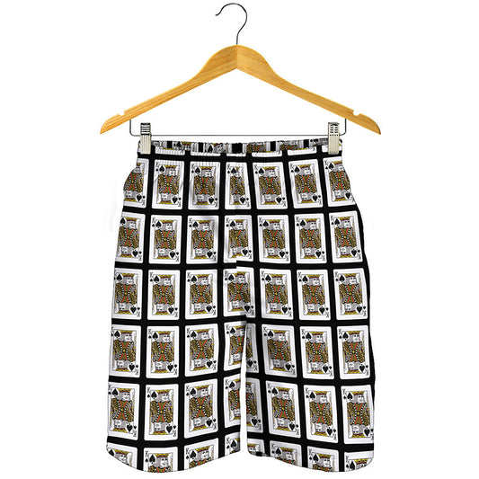King Of Spades Playing Card Pattern Print Men's Shorts