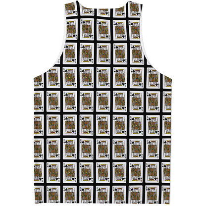 King Of Spades Playing Card Pattern Print Men's Tank Top