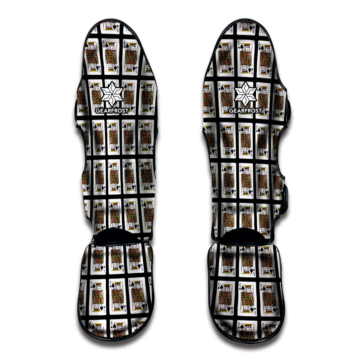 King Of Spades Playing Card Pattern Print Muay Thai Shin Guard