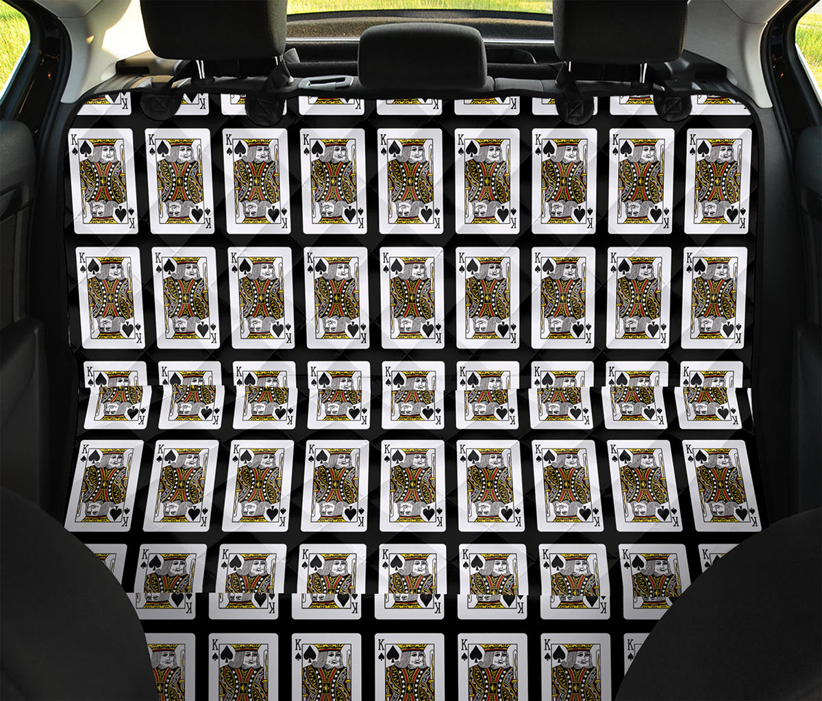 King Of Spades Playing Card Pattern Print Pet Car Back Seat Cover