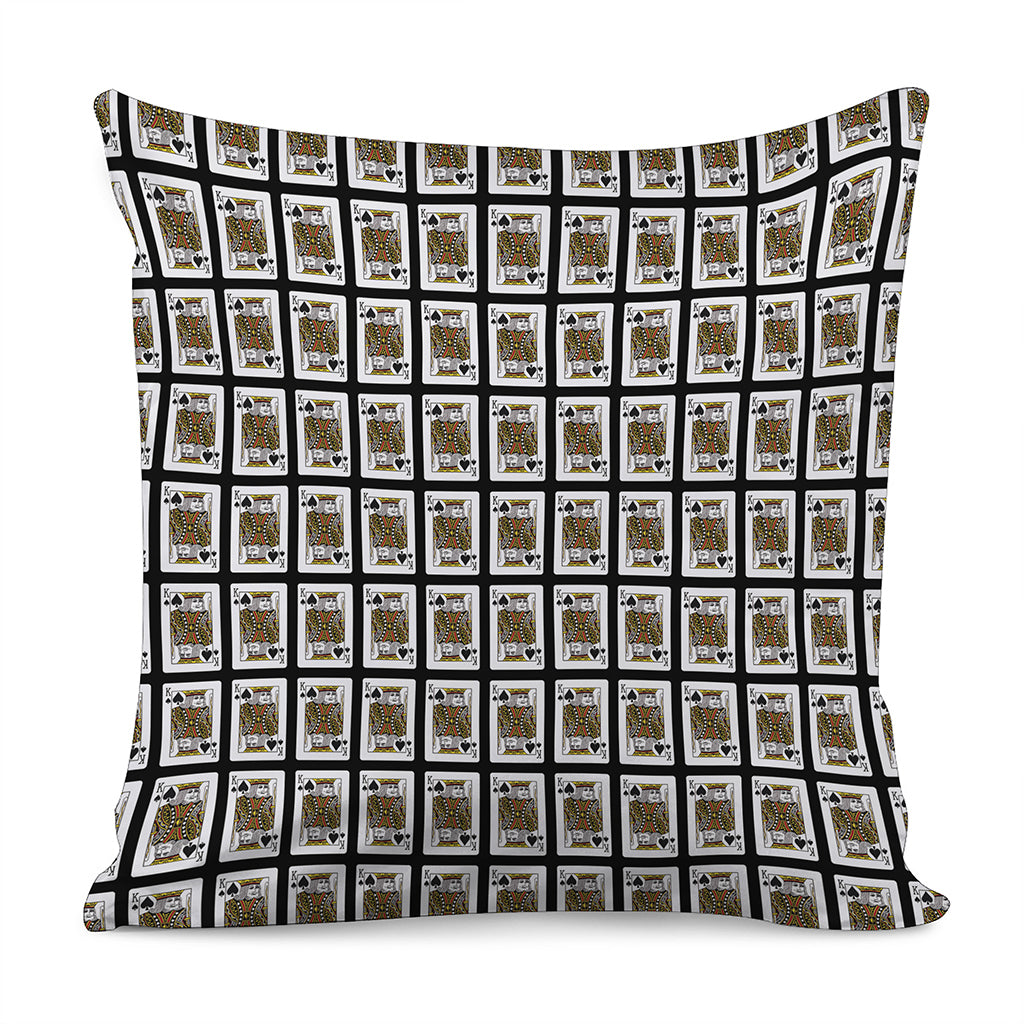 King Of Spades Playing Card Pattern Print Pillow Cover