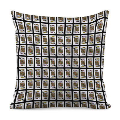 King Of Spades Playing Card Pattern Print Pillow Cover