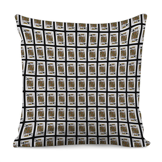 King Of Spades Playing Card Pattern Print Pillow Cover