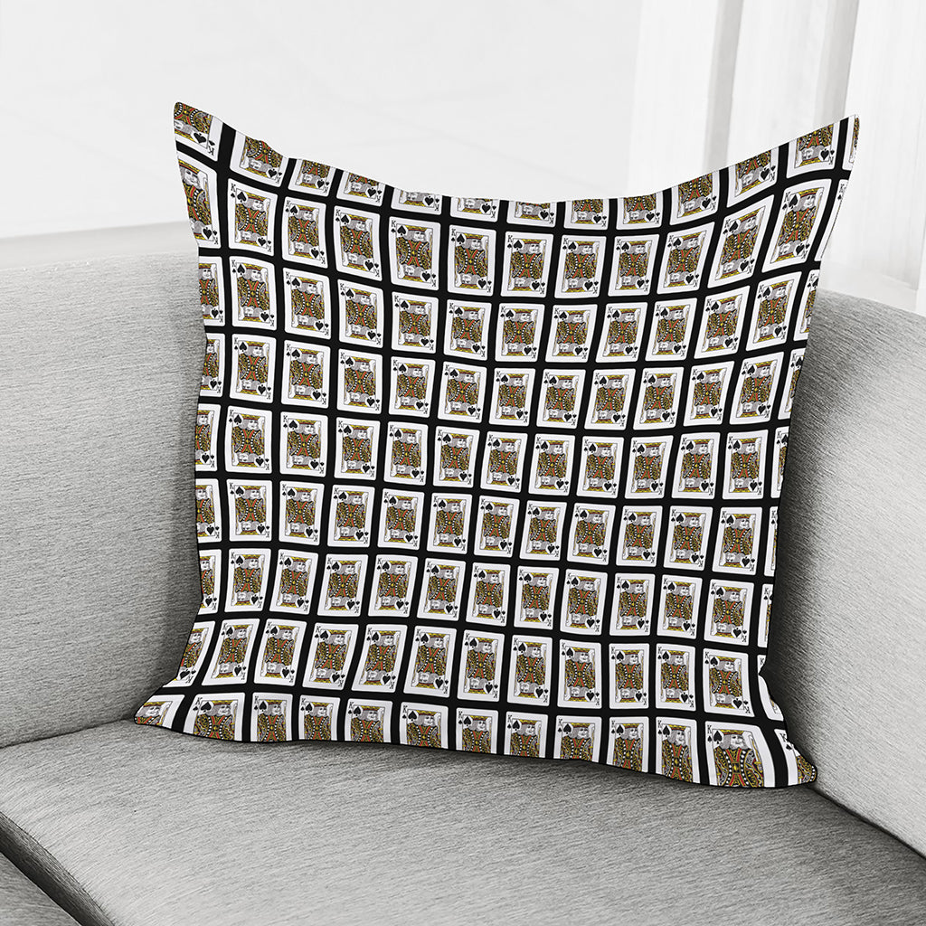 King Of Spades Playing Card Pattern Print Pillow Cover