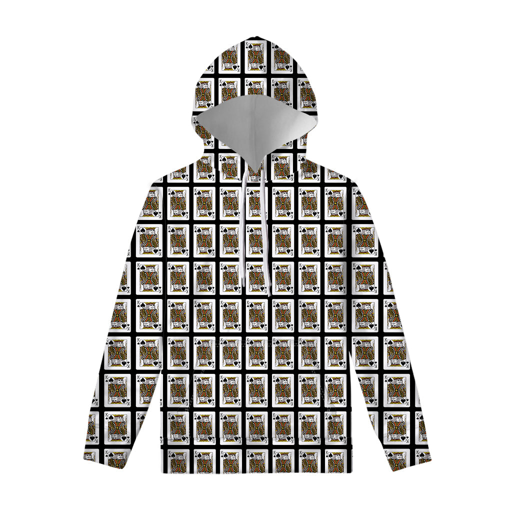 King Of Spades Playing Card Pattern Print Pullover Hoodie