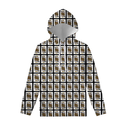 King Of Spades Playing Card Pattern Print Pullover Hoodie