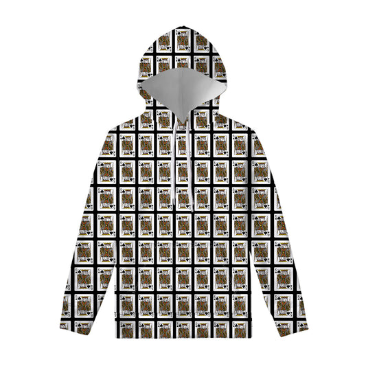 King Of Spades Playing Card Pattern Print Pullover Hoodie