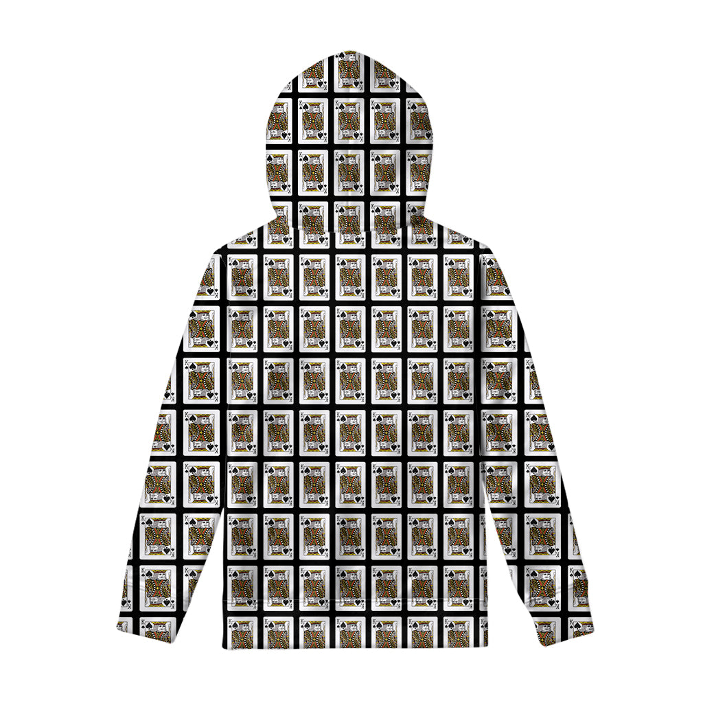King Of Spades Playing Card Pattern Print Pullover Hoodie