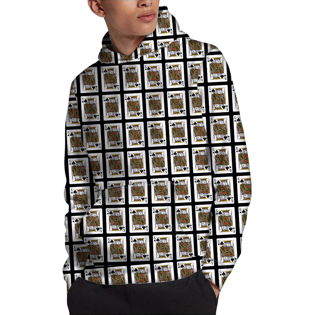 King Of Spades Playing Card Pattern Print Pullover Hoodie